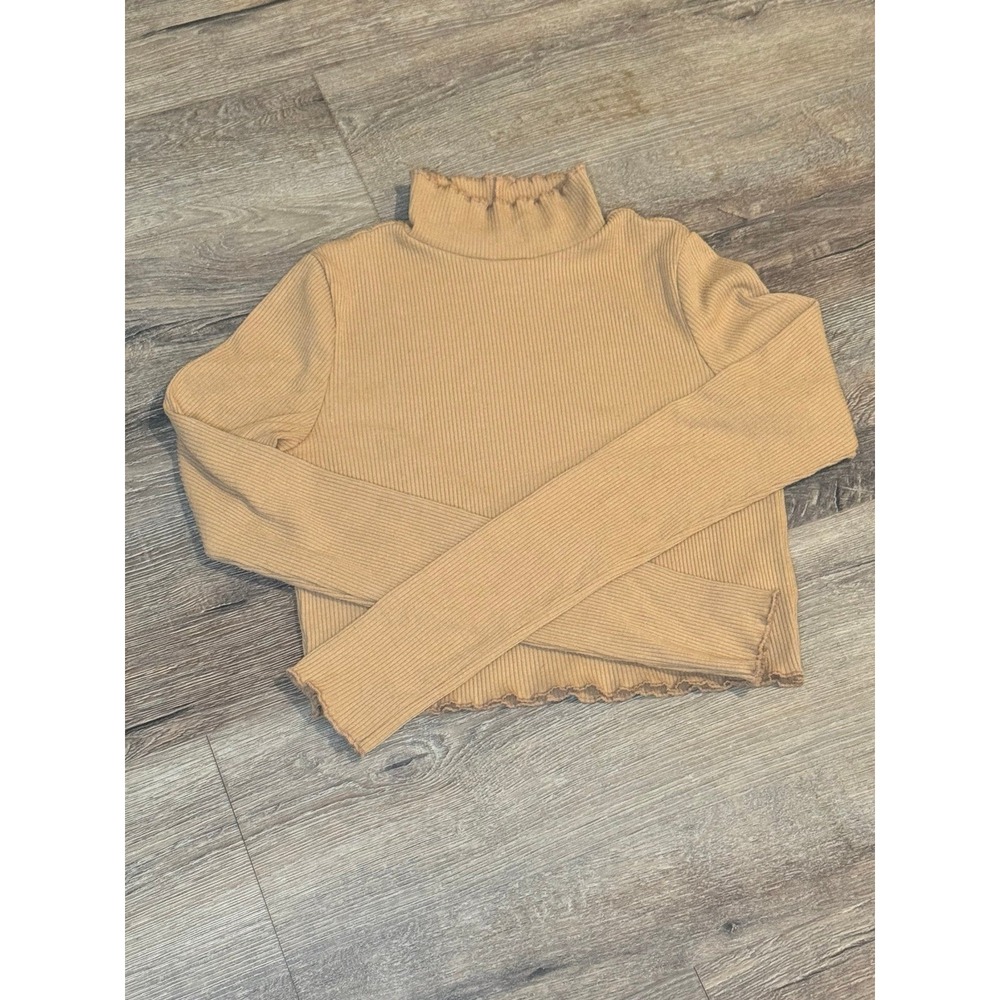 Aerie Ribbed Turtleneck Tan Size Small - Picture 5 of 8